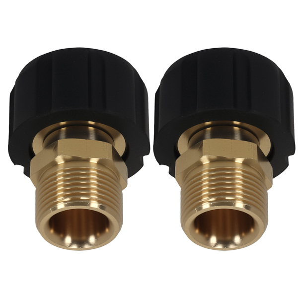 2* Brass Pressure Washer Fitting M22 15mm Female to M22 14mm Male 5000 PSI-6