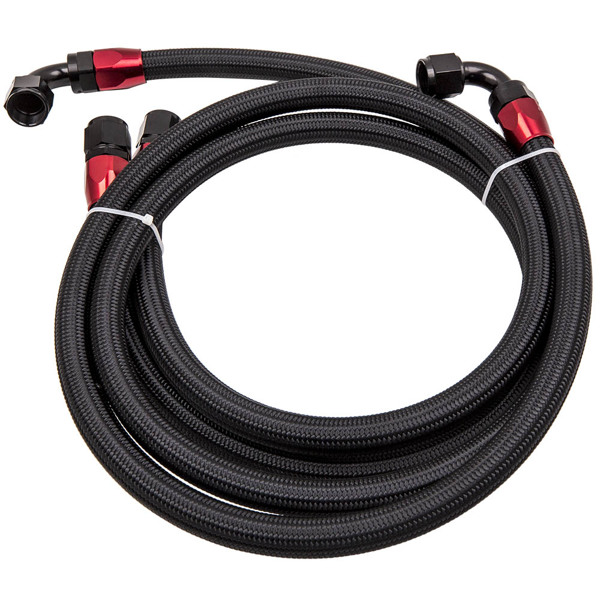 10 ROW AN 10 Universal Engine Oil Cooler + Filter Adapter Kit New Black-4