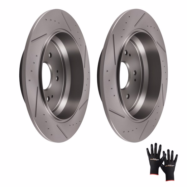 Rear Brake Rotors Set fit for Acura RDX 2007 2008-2018 Honda CR-V 2005 2006-2016-6