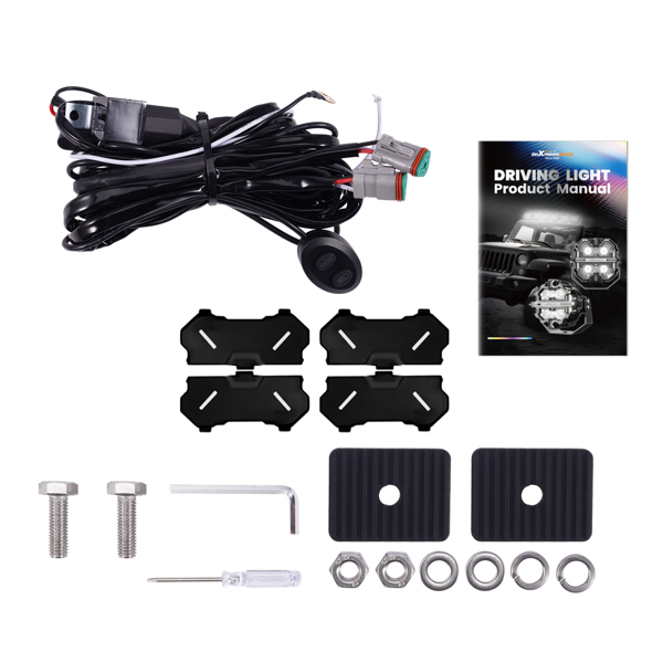 3.5" LED Off Road Lights Round LED Pod Lights with Amber DRL fit for Jeep, Pickup-2