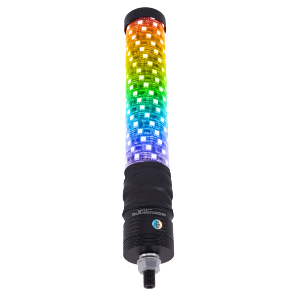 2PCS 1FT Spiral Fat LED Whip Antenna RGB Chasing Light fit for Polaris RZR Can-Am-2