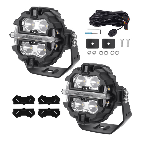 3.5" 160W Spot+Side Beam LED Work Driving Light Amber & White DRL fit for Offroad-6