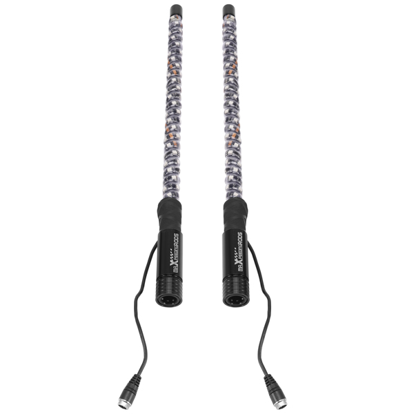 2 FT Whip Lights, 2PCS Lighted Whip Music Sync Mode, RGB Chasing Whip fit for ATV-1