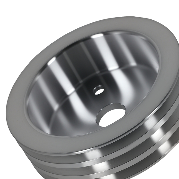 Short Pump Aluminum Triple 3 Groove Crankshaft Pulley fit for Small Block Chevy SBC-3
