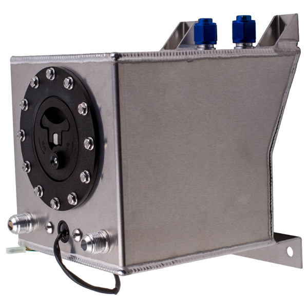 Aluminum 2.5 Gallon Fuel Cell Tank Black Racing Drift w/ Level Sender Unit-3