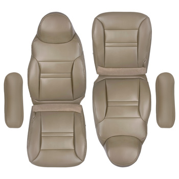Front Bottom Top Leather Seat Cover Tan fit for Ford Excursion Limited 2000-01