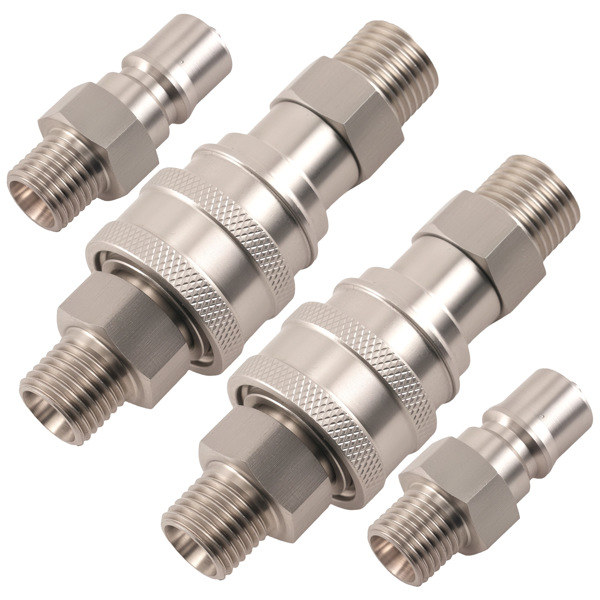 6Pcs Hydraulic Adapter Set fit for AGT Mini Excavator M14-M16 w/ Check Valve-6