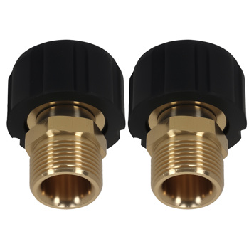 2* Brass Pressure Washer Fitting M22 15mm Female to M22 14mm Male 5000 PSI