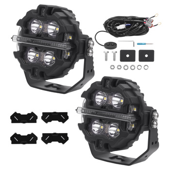 3.5" LED Work Lights RGB+DRL Spot Beam & Side Shooter Offroad Driving Fog Lamp