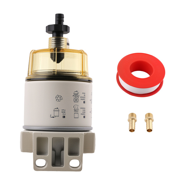 3/8" NPT Fuel Water Separator Filter fit for Tractor Equipment R12T 30GPH 10 Micron-6