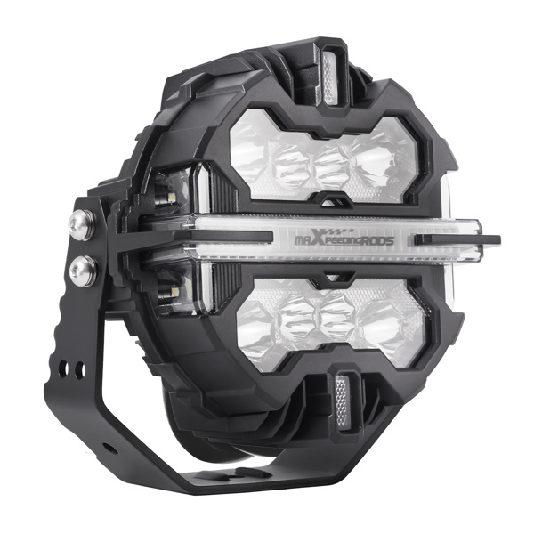 LED Light Pods 7" 12V 332W Round Spot Beam RGB DRL White Amber Off Road Lights-2