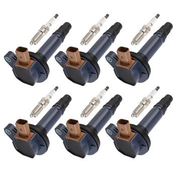 Pack of 6  Ignition Coil + Spark Plug fit for Lincoln Ford F150 Flex Taurus 150 250