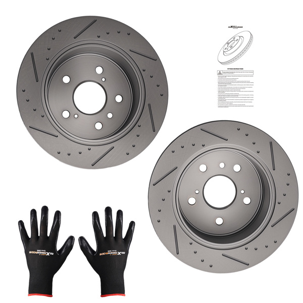 Rear Brake Rotors Kit fit for Lexus ES350 2007-2012 Toyota Avalon 2008-2012 Camry-6