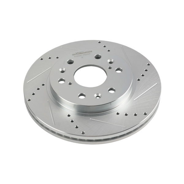 Front Drilled & Slotted Brake Rotor Set fit for Chevrolet Express 1500 2009-2014-3