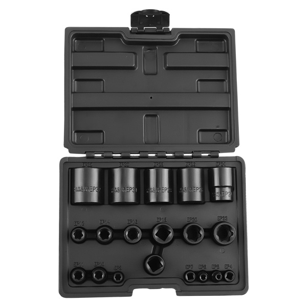 19 PC External Plus Socket Set 6 Point EP Socket EP4, EP5, EP6, EP7, EP8, EP10-1