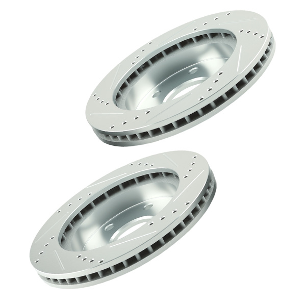 Front Drilled and Slotted Disc Brake Rotors fit for Chevrolet Suburban 1500 2000-06-3