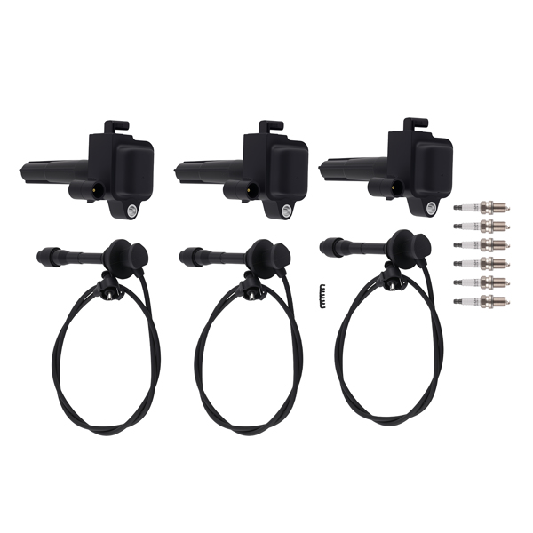 Complete Ignition Set 3 Coils 6 Iridium Plugs 3 Wires fit for Lexus Toyota 3.0L V6-9