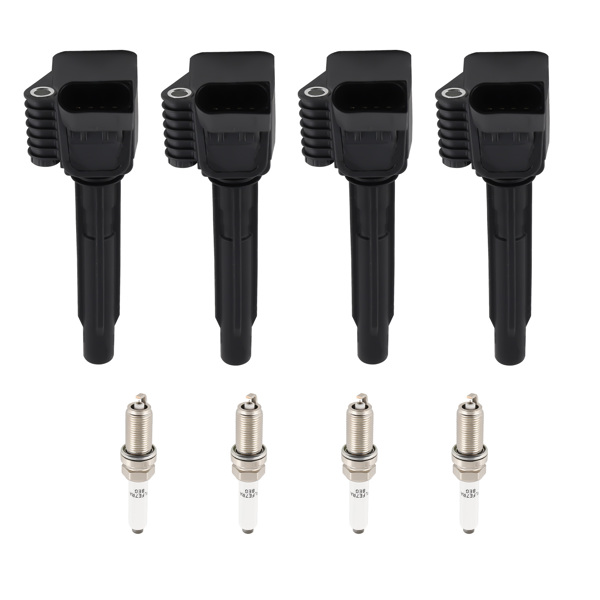 Pack of 4 Ignition Coil + Spark Plugs fit for Audi A3 Q5 TT Volkswagen Beetle Golf-9