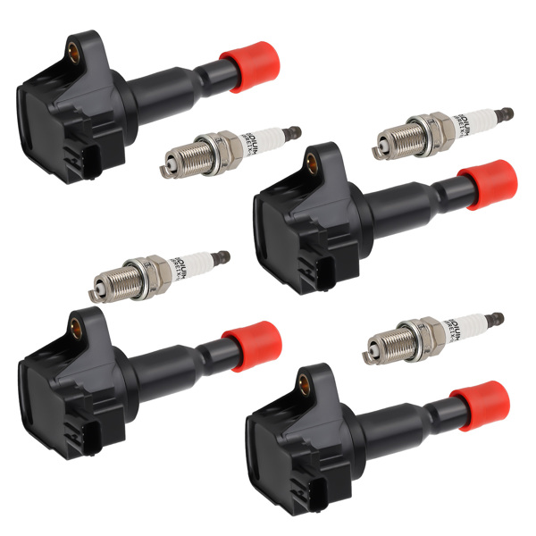 Pack of 4 Ignition Coil + Spark Plugs fit for Honda Fit 1.5L 2007-2008 UF581 94279-9