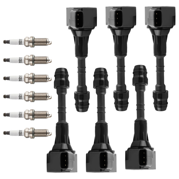 Pack of 6 Ignition Coil + Spark Plug fit for Infiniti FX35 G35 M35 Nissan 350Z UF401-9