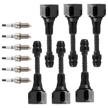 Pack of 6 Ignition Coil + Spark Plug fit for Infiniti FX35 G35 M35 Nissan 350Z UF401
