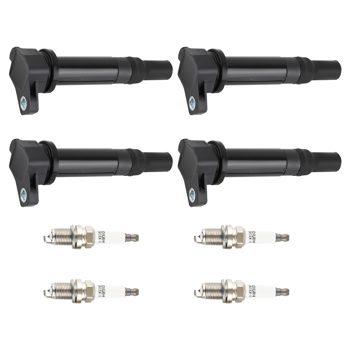 4X Ignition Coil & 4X Spark Plug fit for Dodge Attitude Hyundai Accent Kia Rio UF499