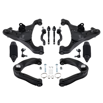 12pc Front Upper Lower Suspension Control Arms Tie Rods Sway Bar fit for Xterra