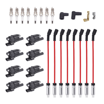 Ignition Coils Spark Plugs Wires 8PCS fit for GMC Sierra Yukon Denali 4.8L 5.3L 6.2L
