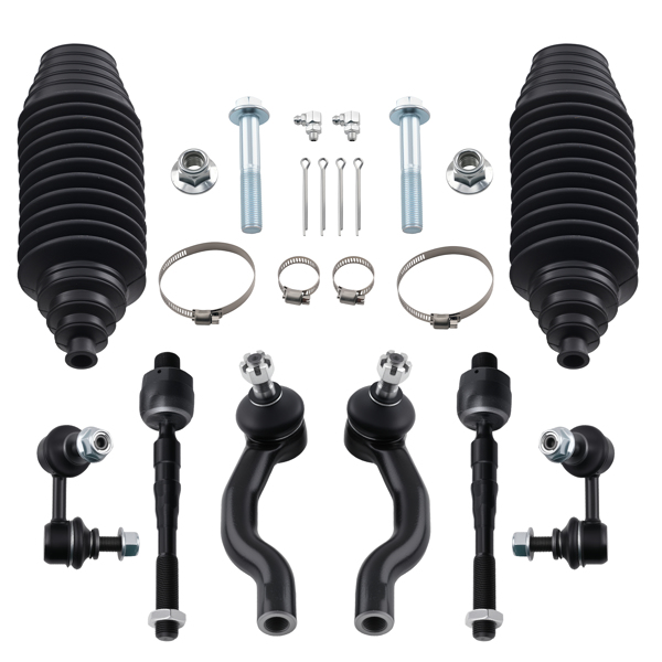 12pc Front Upper Lower Suspension Control Arms Tie Rods Sway Bar fit for Xterra-5