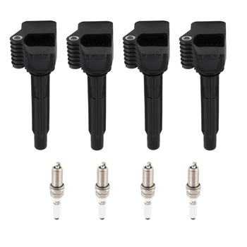 Pack of 4 Ignition Coil + Spark Plugs fit for Audi A3 Q5 TT Volkswagen Beetle Golf