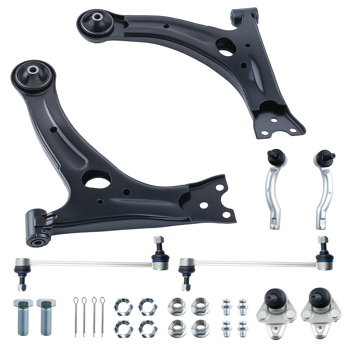 8Pc LH RH Lower Front Control Arm +Ball Joint Sway Bar Tie Rod fit for COROLLA 03-08