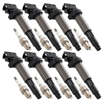 8pcs Red Ignition Coil Pack Spark Plugs fit for BMW 645Ci 745i X5 2004-2006