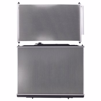 Aluminum Coolant Radiator & Condenser fit for Honda Pilot 2009-2015 3.5L 19010RN0A52