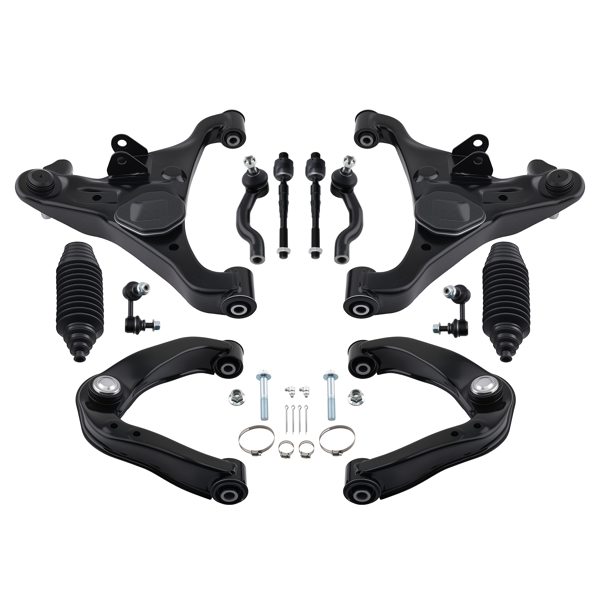 12pc Front Upper Lower Suspension Control Arms Tie Rods Sway Bar fit for Xterra-9