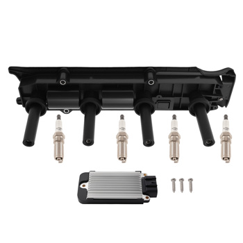 Ignition Coil + Ignition Module + 4x Spark Plug fit for Pontiac Chevy Saturn 2.2/2.4