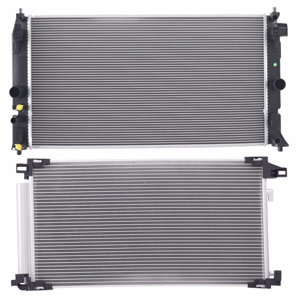 Aluminum Radiator &AC Condenser fit for Toyota Prius Four/One 2016-2020 1.8L 8013591-9