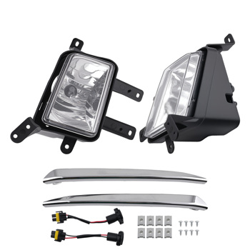 Fog Lights Lamps fit for Chevy Suburban/Tahoe 2015-2020 w/Chrome Trim+Bulbs 22872762