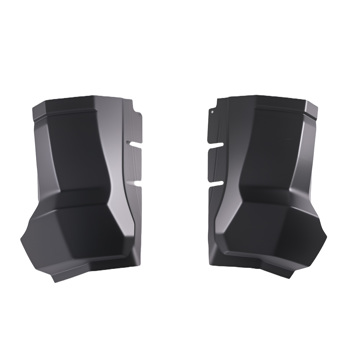 Pair Cab Corner fit for 2009-18 Dodge Ram 1500 Quad Extended Cab Black Steel