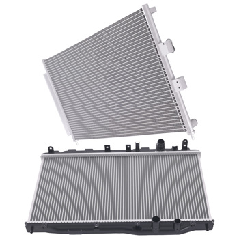 Aluminum Radiator & AC Condenser fit for Honda Civic 1.8L 06-11 HO3010208 MT