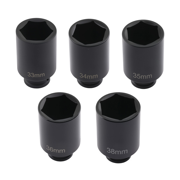 5pc 1/2" Drive Front & Back Wheel Spindle Axle Nut Deep Impact Socket Kit Set-5