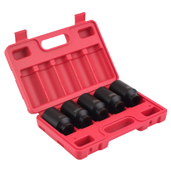 5pc 1/2" Drive Front & Back Wheel Spindle Axle Nut Deep Impact Socket Kit Set
