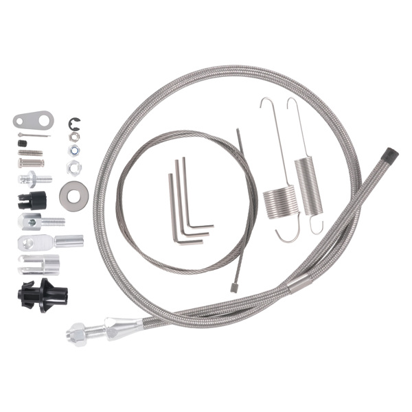 Universal Street Hot Rod Gas Pedal + Throttle Cable & Spring Kit Aluminum Alloy-7