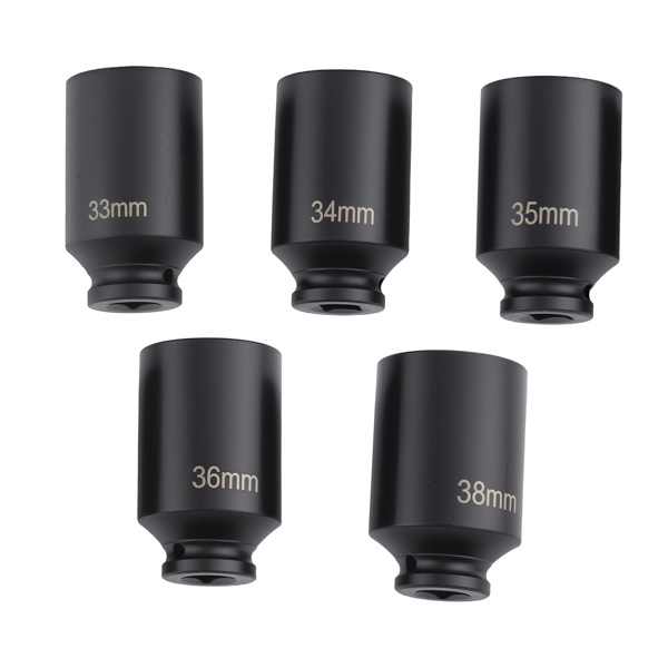 5pc 1/2" Drive Front & Back Wheel Spindle Axle Nut Deep Impact Socket Kit Set-4