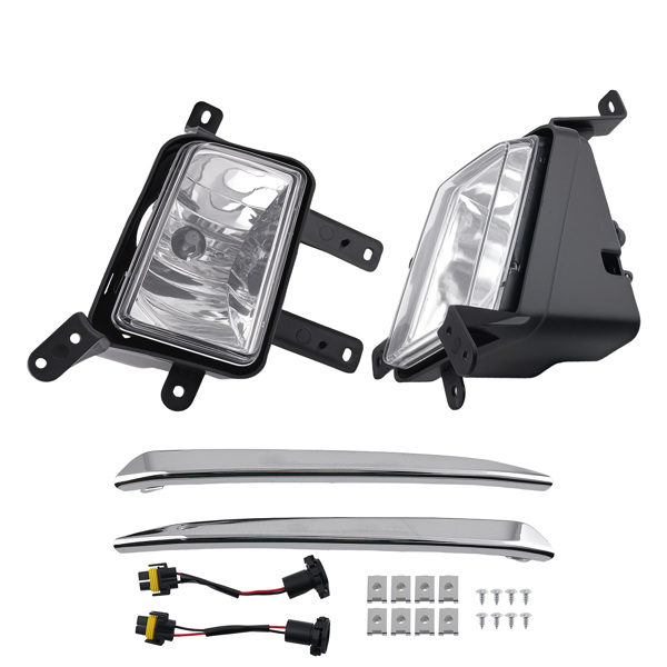 Fog Lights Lamps fit for Chevy Suburban/Tahoe 2015-2020 w/Chrome Trim+Bulbs 22872762-9