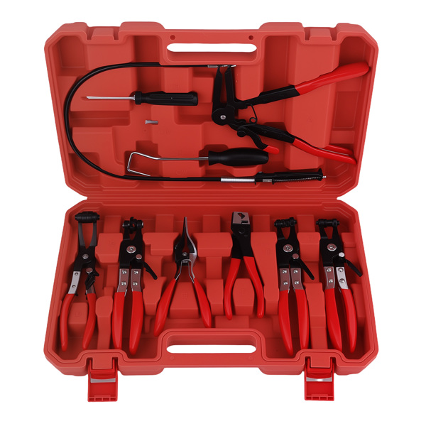 Flexible Automotive Hose Clamp Clip Plier Tool fit for Swivel Jaw Flat Angled Band-6