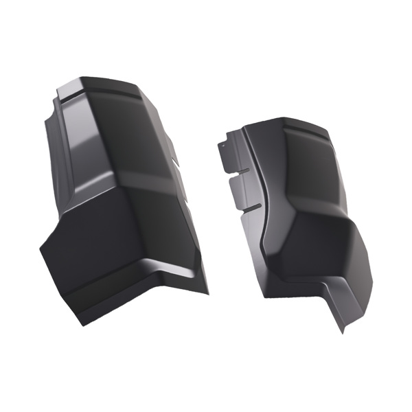 Pair Cab Corner fit for 2009-18 Dodge Ram 1500 Quad Extended Cab Black Steel-5