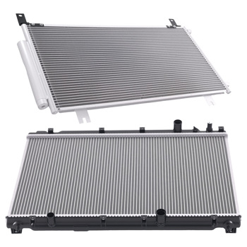 Aluminum Coolant Radiator & AC Condenser fit for Honda CR-V 2017-2019 2.4L 13644