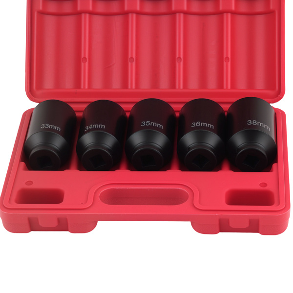 5pc 1/2" Drive Front & Back Wheel Spindle Axle Nut Deep Impact Socket Kit Set-2