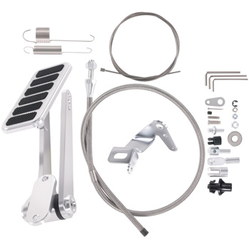 Universal Street Hot Rod Gas Pedal + Throttle Cable & Spring Kit Aluminum Alloy