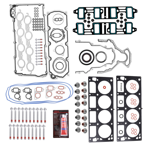 Full Gasket Set Head Bolts Fit fit for 2007-11 GMC Chevrolet 6.0 Cadillac 6.2 OHV-9